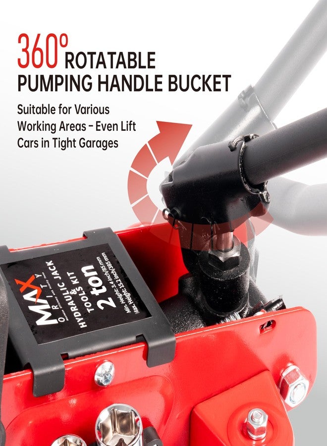 Maxority 2-Ton (4400 lbs) Hydraulic Low Profile Trolley Garage Service/Floor Jack with Blow Mold Carrying Storage Case and Universal Tire Tool Kit with Lug Wrench for Home and Workshop Vehicle Maintenance - Image 3