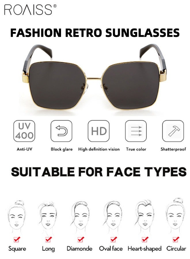 roaiss Women's Square Sunglasses, UV400 Protection Sun Glasses with Gold Frame, Fashion Sun Shades for Women with Glasses Case, 57mm - Image 4