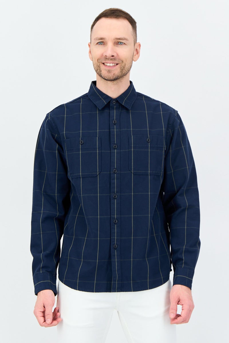 DOCKERS Men Relaxed Fit Plaid Long Sleeve Shirt, Multicolor - Image 1