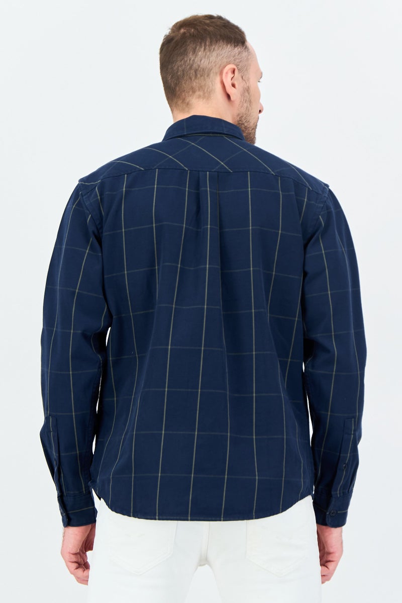 DOCKERS Men Relaxed Fit Plaid Long Sleeve Shirt, Multicolor - Image 4