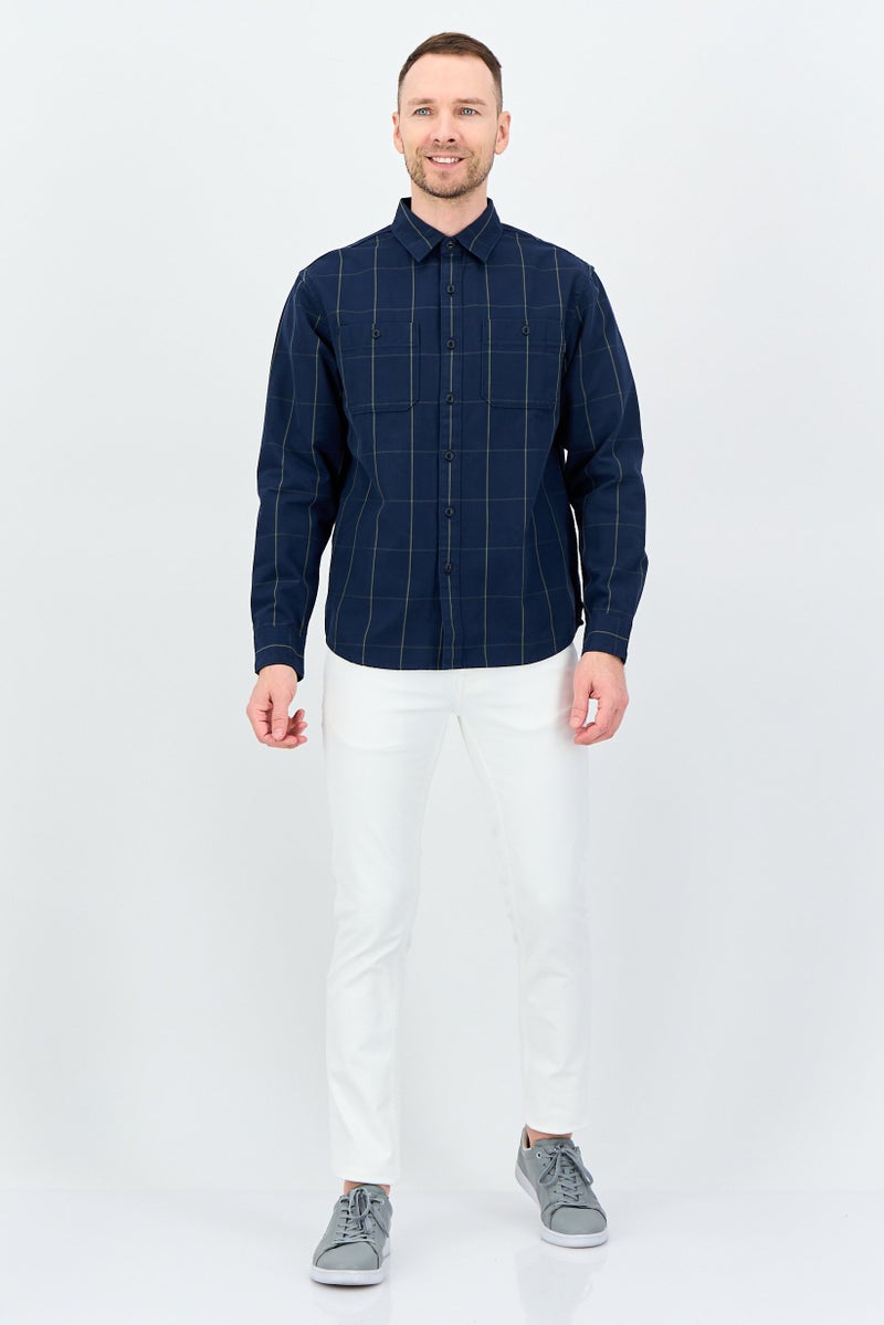 DOCKERS Men Relaxed Fit Plaid Long Sleeve Shirt, Multicolor - Image 3