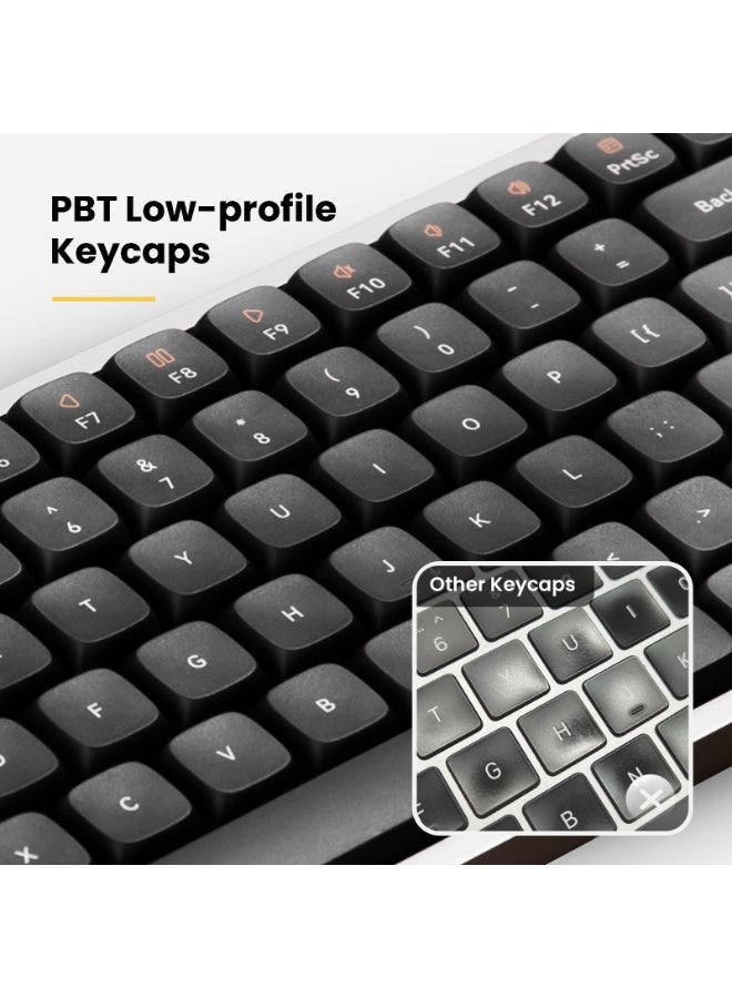 LOFREE Flow84 Low Profile Mechanical Keyboard, 75 Percent Rechargeable Wireless Keyboards with Bluetooth and Wired Connection for Windows, Mac OS/Black Phantom Tactile Switches - Image 4