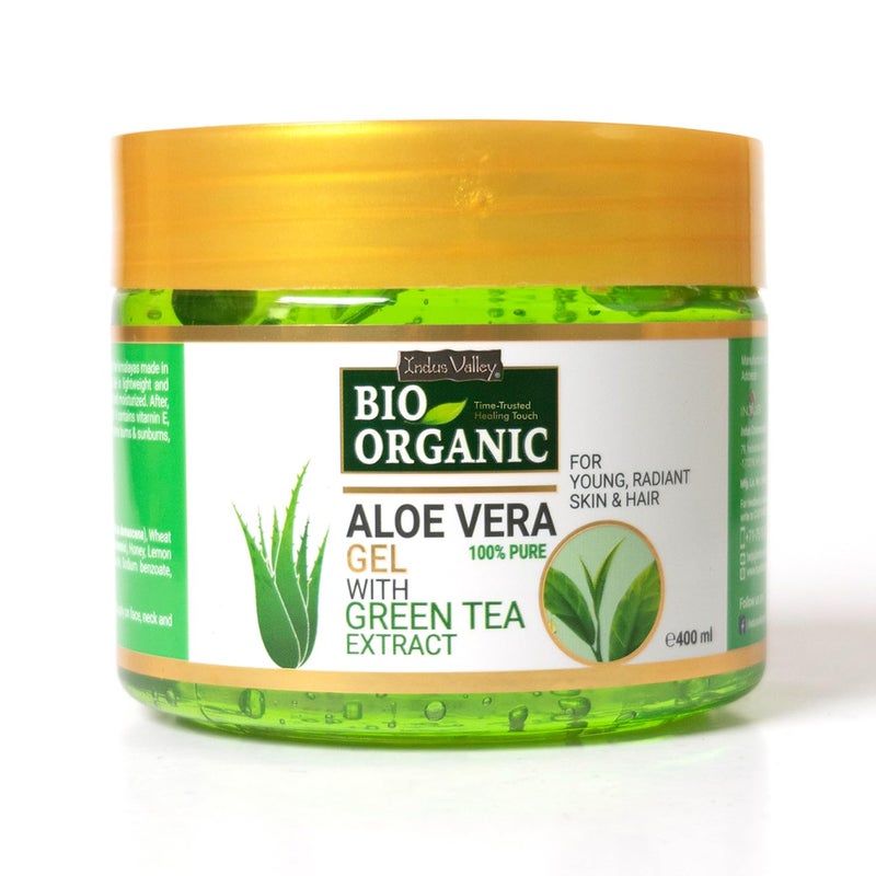 Indus Valley Indus Valley Bio Organic Pure Natural NonToxic Aloe Vera Gel smooth gel for Acne Scars Glowing Radiant And Moisturise Skin 400 ml  - Image 1