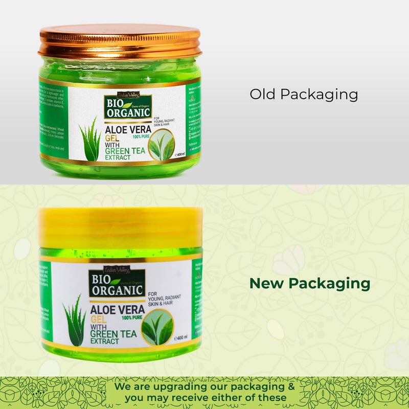 Indus Valley Indus Valley Bio Organic Pure Natural NonToxic Aloe Vera Gel smooth gel for Acne Scars Glowing Radiant And Moisturise Skin 400 ml  - Image 3