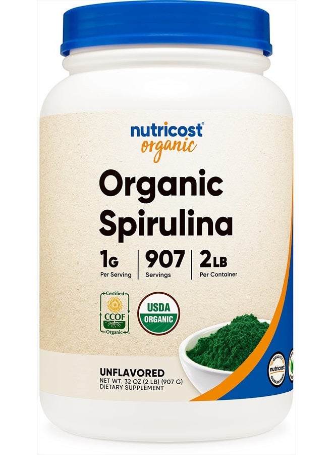 Nutricost مسحوق سبيرولينا العضوي 2 رطل - سبيرولينا عضوية نقية ومعتمدة - Image 1