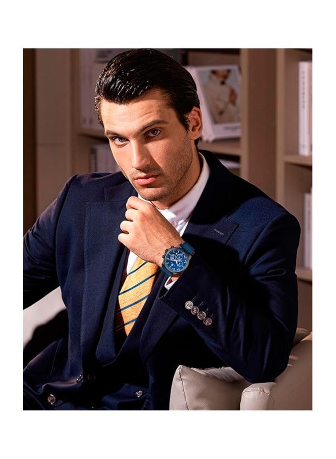 Sapphero Mens Watches Multifunction Chronograph Date Quartz Watch for Men Brown Leather Band Analog Wrist Watch Gift for Men Casual Business - Image 2