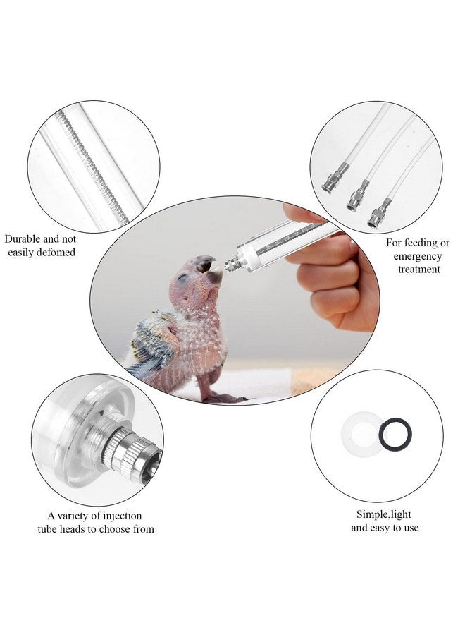 OBANGONG 3 PCS Bird Feeding Syringe Feeding Tubes for Baby Birds Used for Pet Sick Bird Parrot Feed Milk or Medicine,with 3 Curved Tubes 50ml,20ml,10ml - Image 3