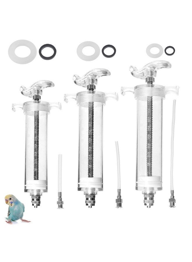 OBANGONG 3 PCS Bird Feeding Syringe Feeding Tubes for Baby Birds Used for Pet Sick Bird Parrot Feed Milk or Medicine,with 3 Curved Tubes 50ml,20ml,10ml - Image 1