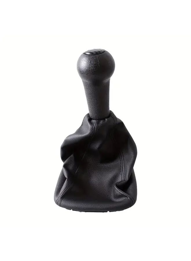 Carbon Pattern 5 Speed Manual Gear Shift Knob With Faux Leather Boot Cover Enhanced Grip - Image 5