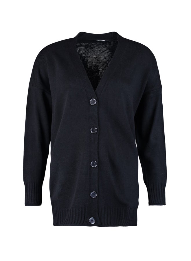 trendyol - Black Button Detailed Knitwear Cardigan - Image 1
