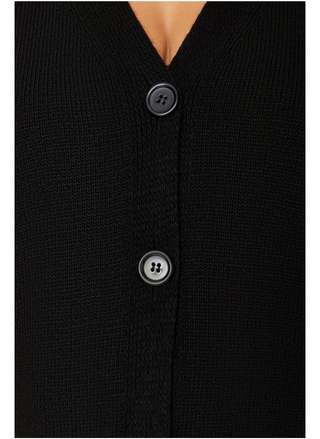 trendyol - Black Button Detailed Knitwear Cardigan - Image 1