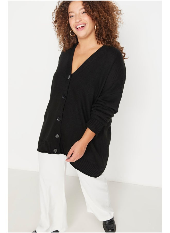 trendyol - Black Button Detailed Knitwear Cardigan - Image 1