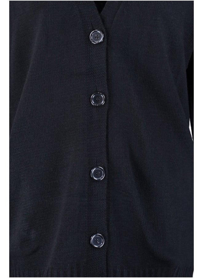 trendyol - Black Button Detailed Knitwear Cardigan - Image 1