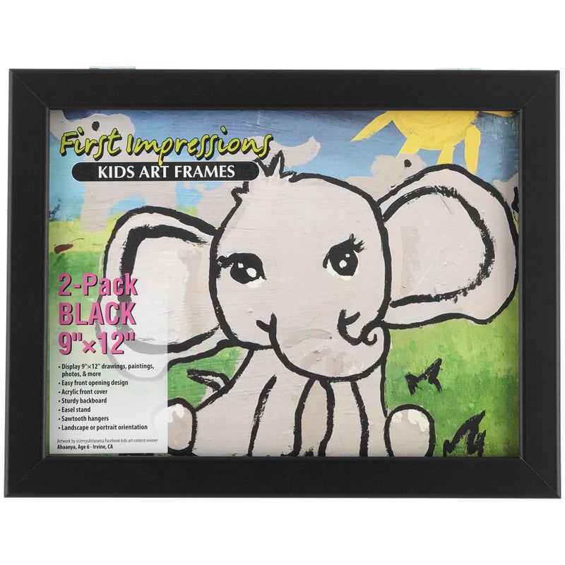 كرييتف مارك إبداع العلامة الإبداعية الأولى ، التغيير السريع ، إطار فني للأطفال - 9 × 12 حزمة سوداء من 2- إطارات فريدة من العمل الفني المفصلي للفنون الفري - Image 3