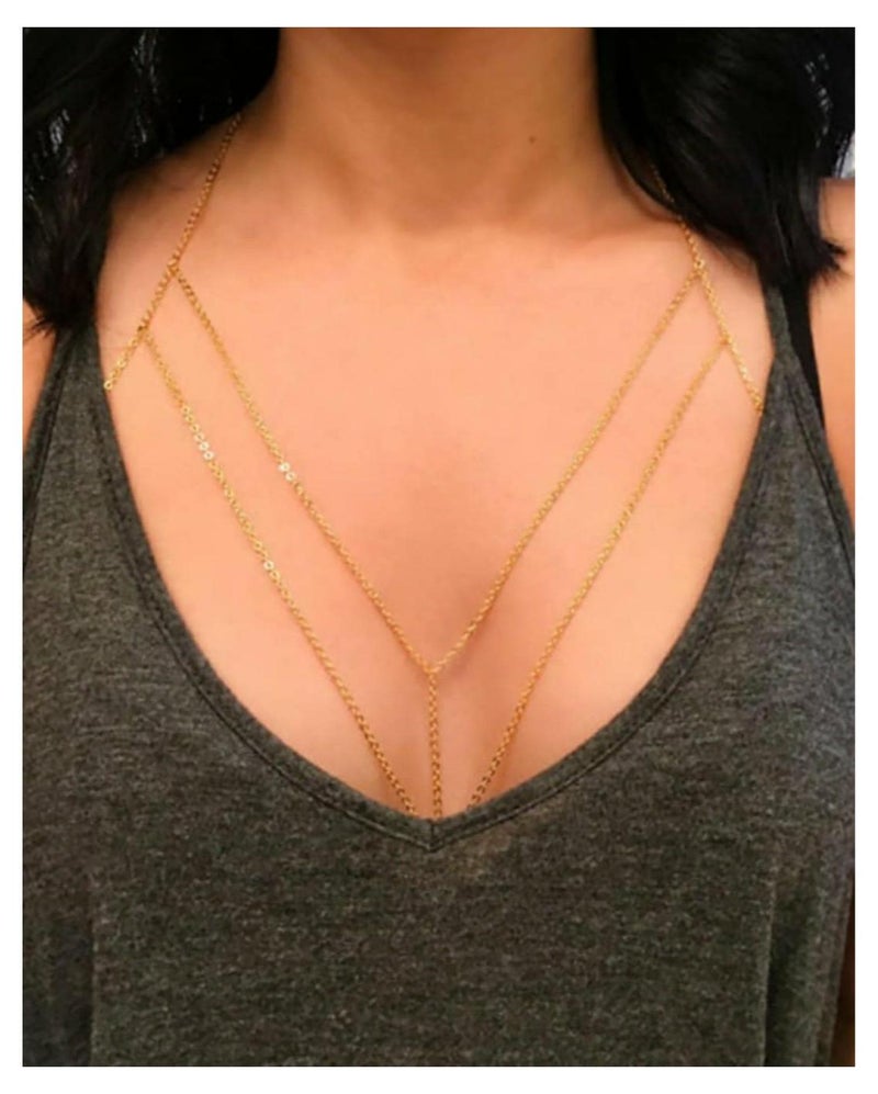 RA accessories Women's Unique  Body Chain Golden -Belly Chain - Image 1