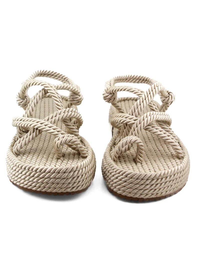 Mumka Rope Sandals Nomads Finger - Ivory White