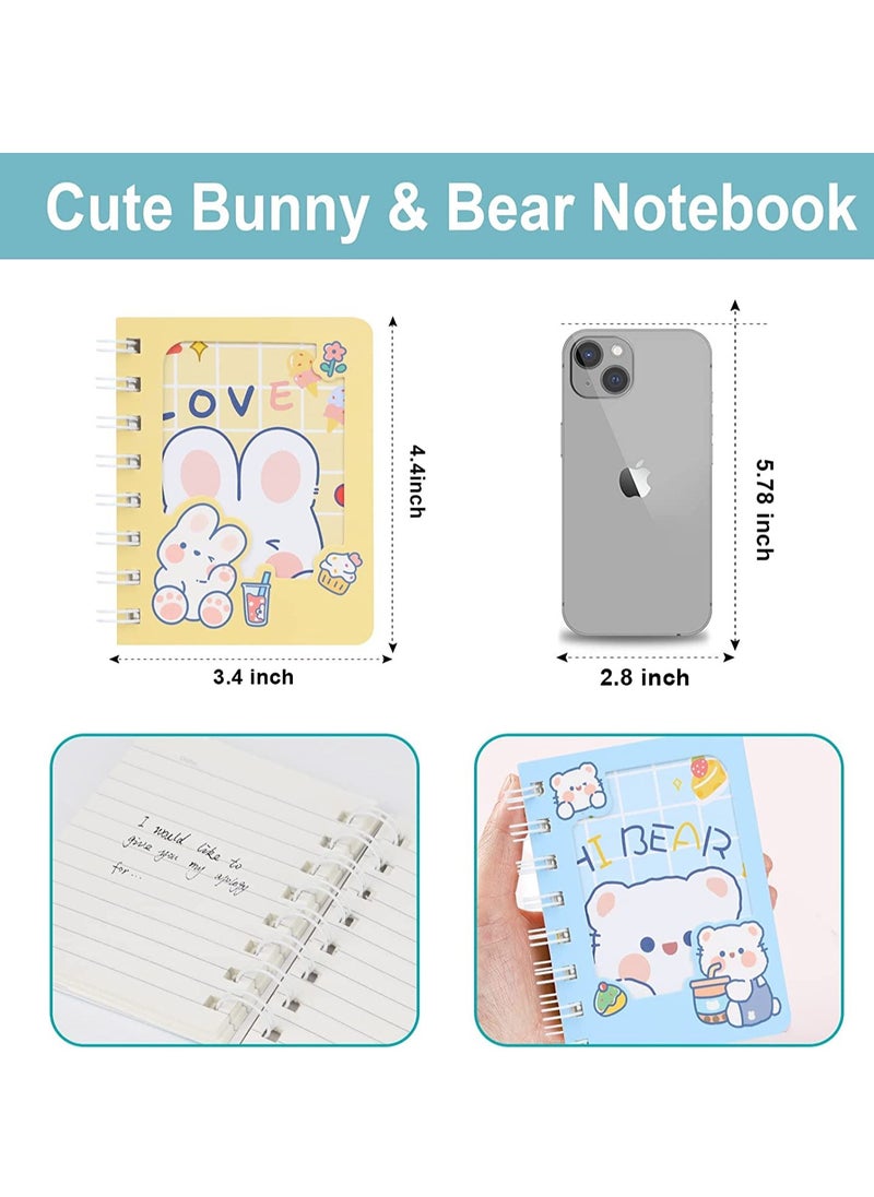 KASTWAVE Funny Bear Ears Notebook, KASTWAVE Kawaii Small Teddy Bear Rabbit Notepad Journal, Girls Diary, School Composition Book, Birthday Party Supplies  - Image 5