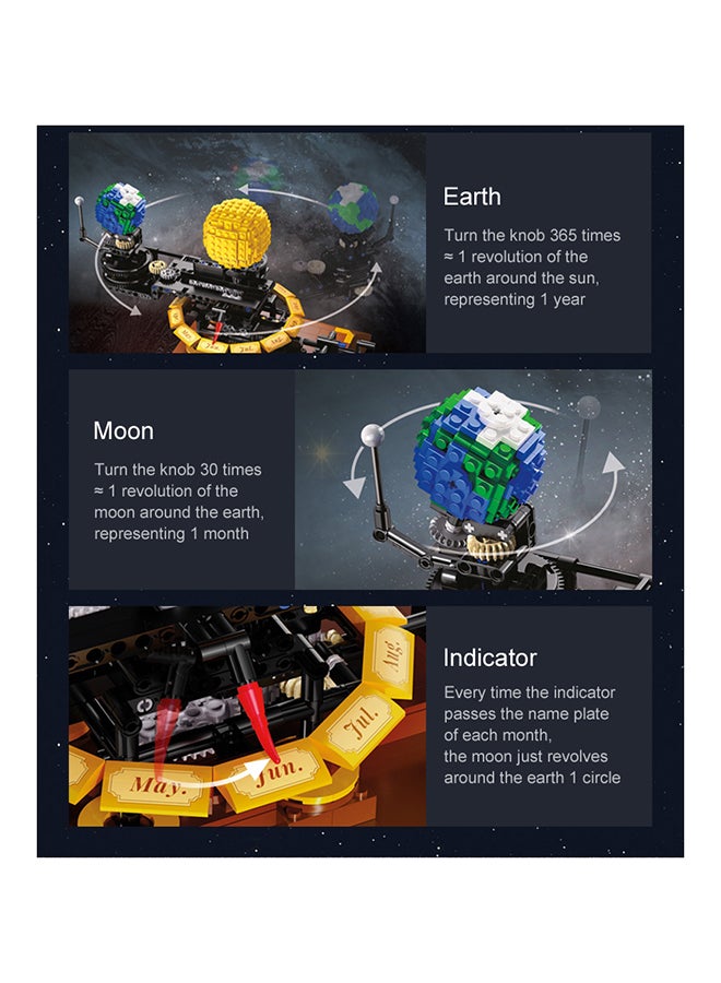 CaDA Toy Building Blocks Set Multicolour Master Solar System Contains Moon Earth and Sun Orrery C71004W 865pcs for +8 Years old - Image 3