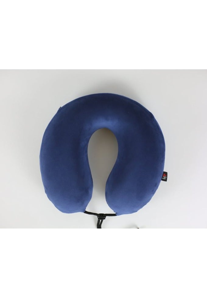 HT Memory Foam Travel Pillow with U-Shaped Neck for Neck Comfort While Traveling, Navy - Image 2