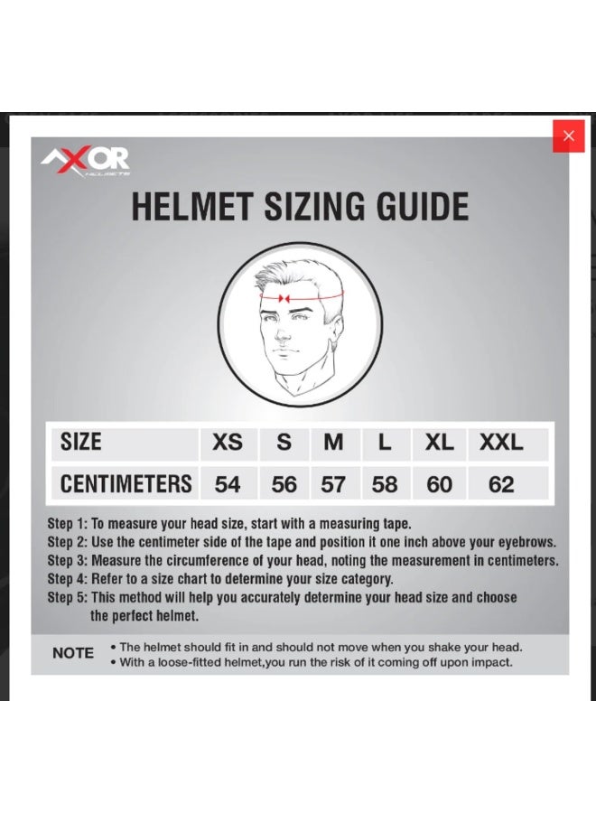 AXOR خوذة أكسور سابر المعتمدة من ISI و DOT وخفيفة الوزن للوجه الكامل للرجال والنساء مع واقي شفاف مزود بنظام بينلوك وتهوية متقدمة - أسود - XL - Image 2