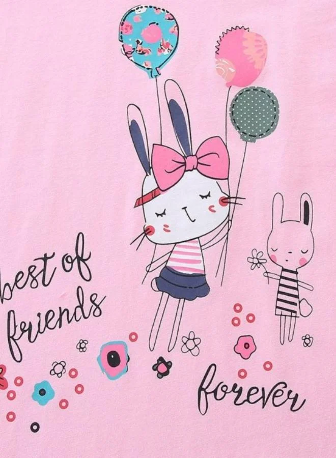 YUNIQEE Pink Printed Short Sleeve Crew Neck T-Shirt