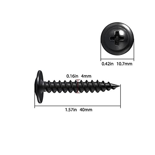 Wensilon 150 pcs8112 Black Truss Head Wood Screws Quick Metal Self Tapping Zinc Oxide - Image 3