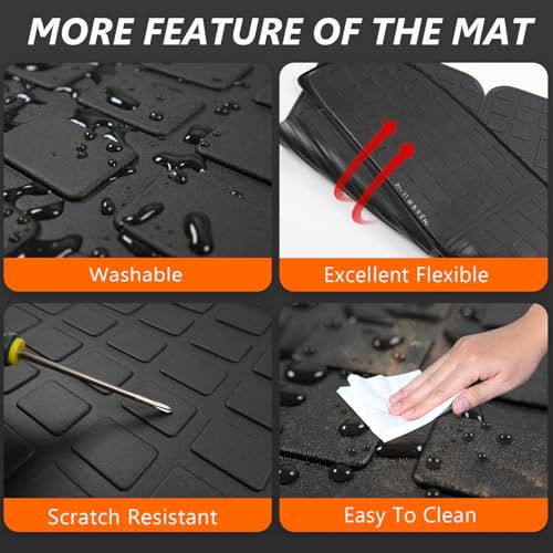 powoq Trunk Mat Compatible with 2021-2025 KIA Sorento/Hybrid/PHEV Cargo Liner with Backrest Mats Replacement for KIA Sorento 2021 2022 2023 2024 2025 Accessories(Trunk Mats with Backrest Mat) - Image 5