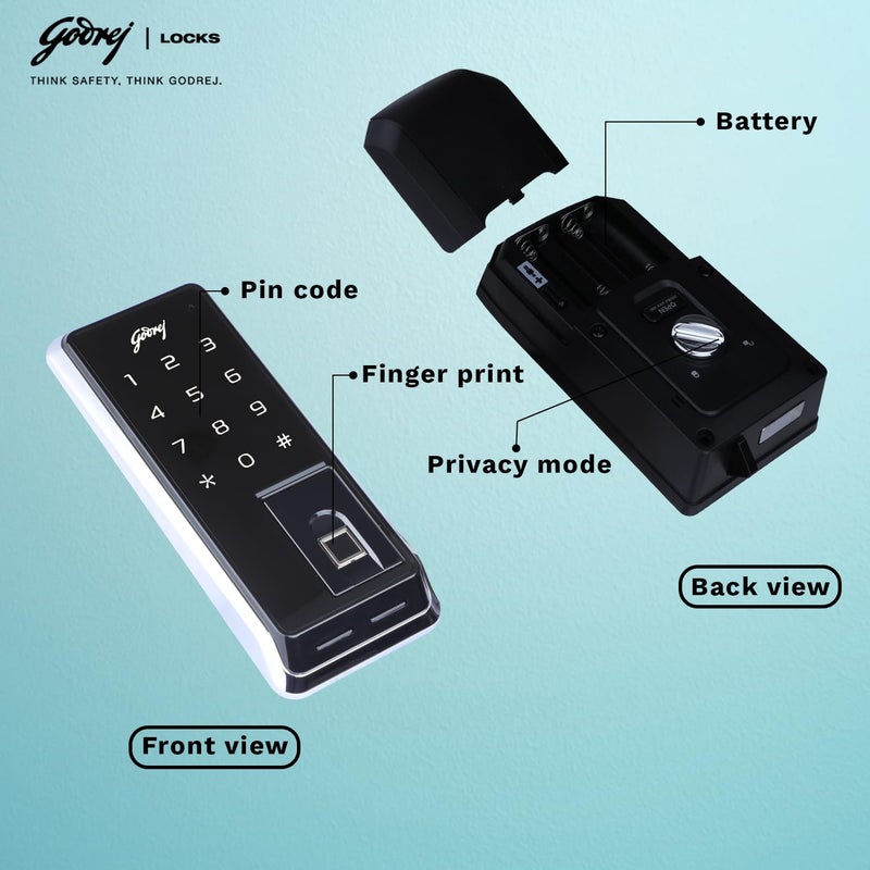 Godrej Locking Solutions and Systems Godrej Smart Lock Advatis Rimtronic Digital Lock 360 Fingerprint Access Pass Code Spycode Autolocking Privacy Function Breakin Damage Alarm  - Image 4