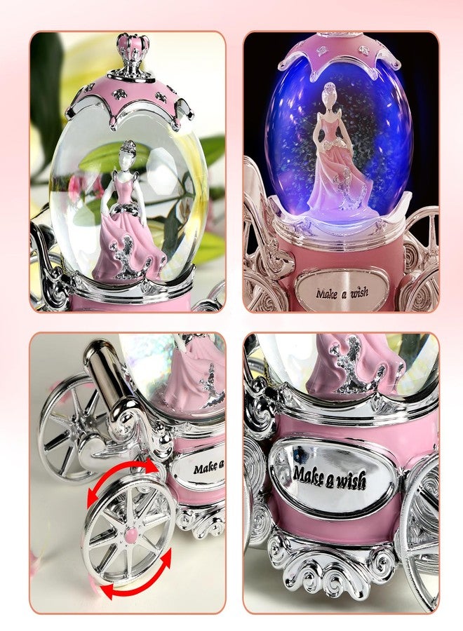 YT3 Studio Cinderella Snow Globe Music Box for Girls, Snow Globes for Girls Color Changing LED Lights Snowglobe Musical Box for Women Kids Mom Daughter Birthday Christmas Mother's Day Valentine Gifts - Image 4