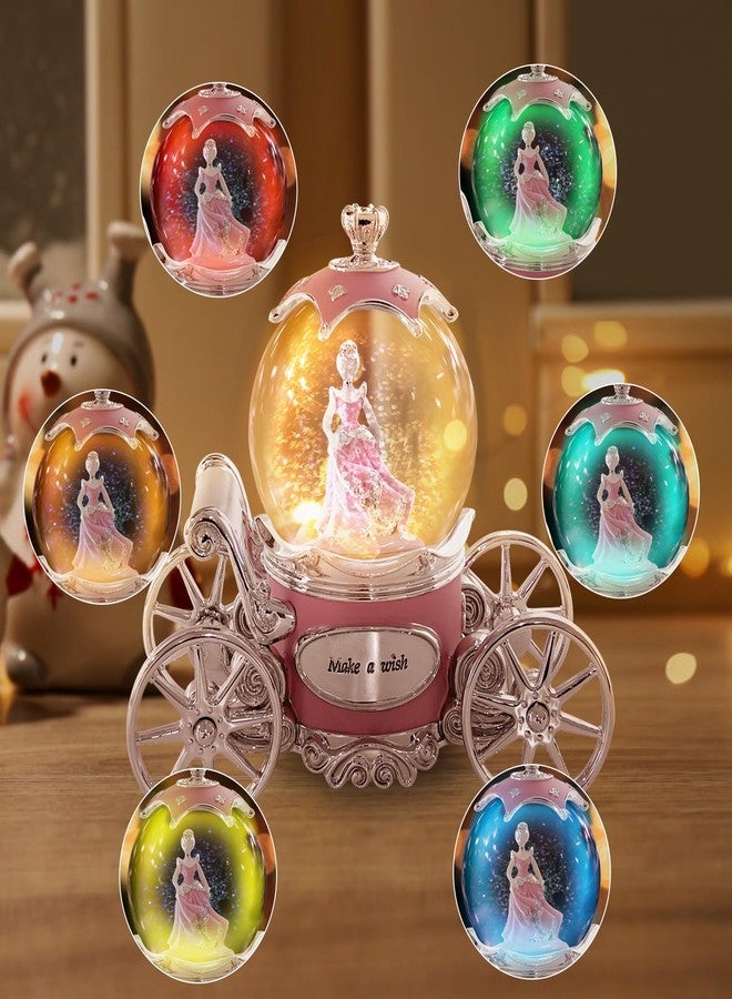 YT3 Studio Cinderella Snow Globe Music Box for Girls, Snow Globes for Girls Color Changing LED Lights Snowglobe Musical Box for Women Kids Mom Daughter Birthday Christmas Mother's Day Valentine Gifts - Image 3