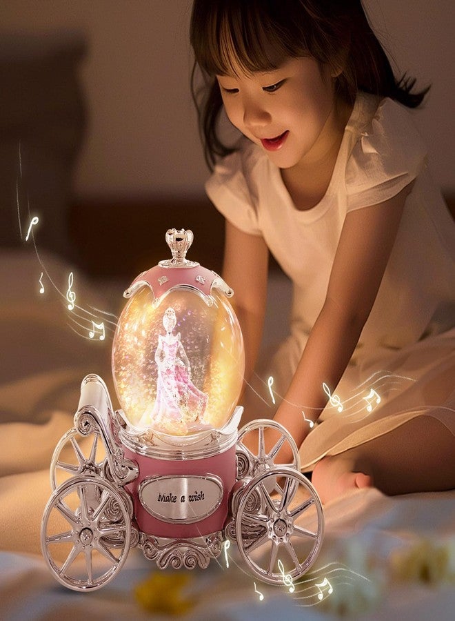 YT3 Studio Cinderella Snow Globe Music Box for Girls, Snow Globes for Girls Color Changing LED Lights Snowglobe Musical Box for Women Kids Mom Daughter Birthday Christmas Mother's Day Valentine Gifts - Image 5