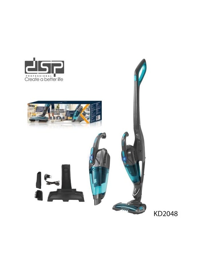 DSP KD2048 2-in-1 Cordless Detachable Vacuum Cleaner – 120W Pure Copper Motor, 36000 RPM, 800ML Dust Tank, LED Light, Dual Speed, Car & Home Use – Blue/Black - Image 1