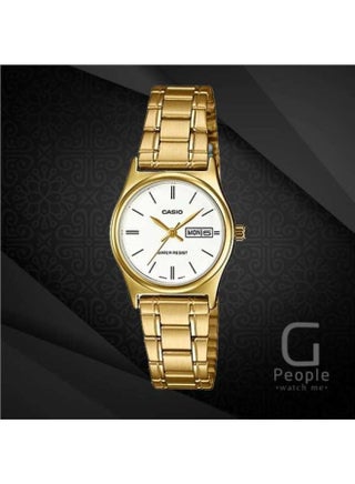 ساعة يد بعقارب مقاومة للماء بسوار من الإستانلس ستيل طراز LTP-V006G-7BUDF - مقاس 46 مم - لون ذهبي نساء - view 5
