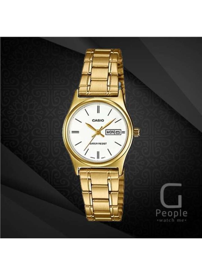 كاسيو ساعة يد بعقارب مقاومة للماء بسوار من الإستانلس ستيل طراز LTP-V006G-7BUDF - مقاس 46 مم - لون ذهبي نساء - Image 5