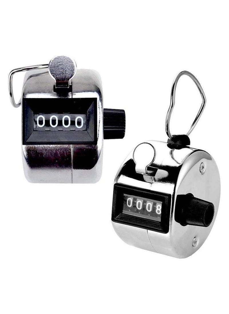 Rubik Tally Counter, Handheld Mechanical Clicker, Silver (Pack of Two)  - Image 1