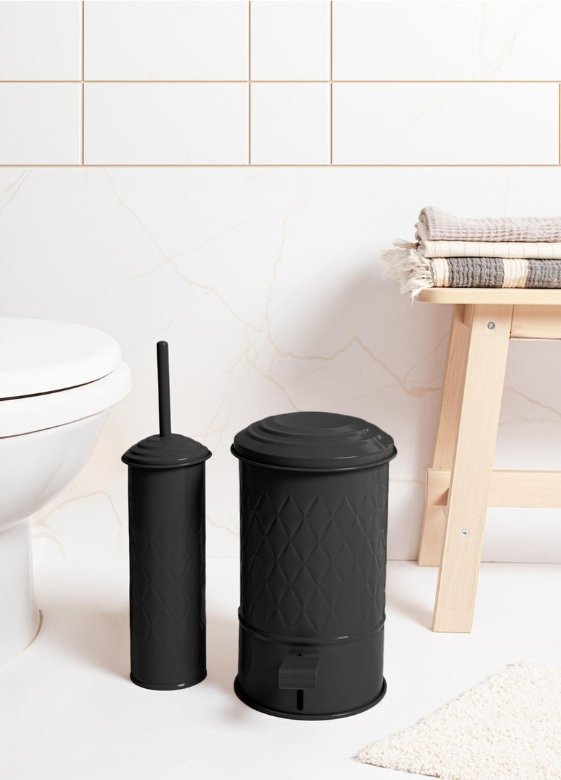 THE MIA Prism Trash Can Bathroom Black 5 Lt  - Image 3