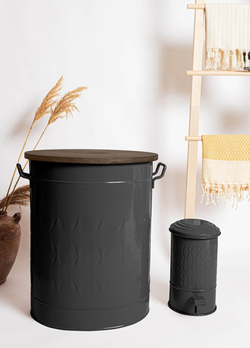 THE MIA Prism Trash Can Bathroom Black 5 Lt  - Image 2