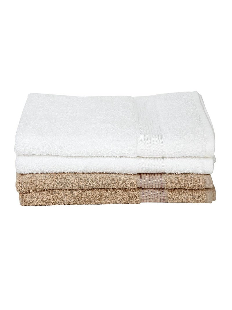 Kopa by Bianca 400 GSM 100% Cotton Soft Terry Towel l 4pc Bath Towel l Towel for Bath l Cotton Bath Towel l D`Ross l Snow-Taupe - Image 2