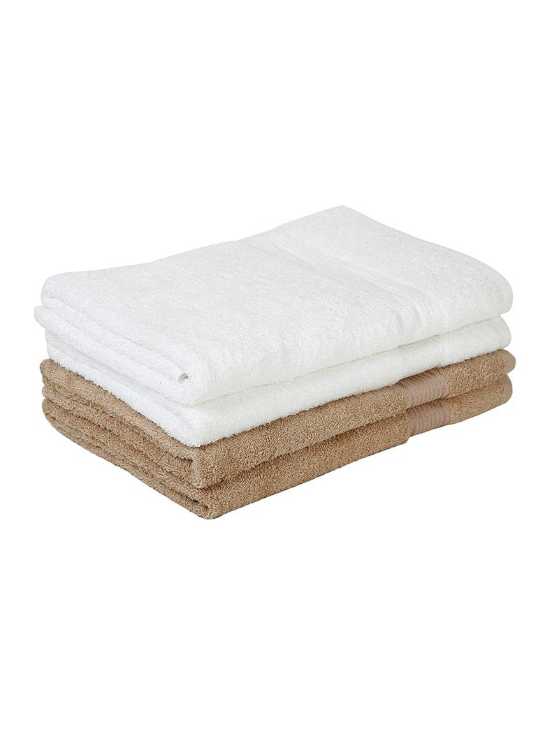 Kopa by Bianca 400 GSM 100% Cotton Soft Terry Towel l 4pc Bath Towel l Towel for Bath l Cotton Bath Towel l D`Ross l Snow-Taupe - Image 4