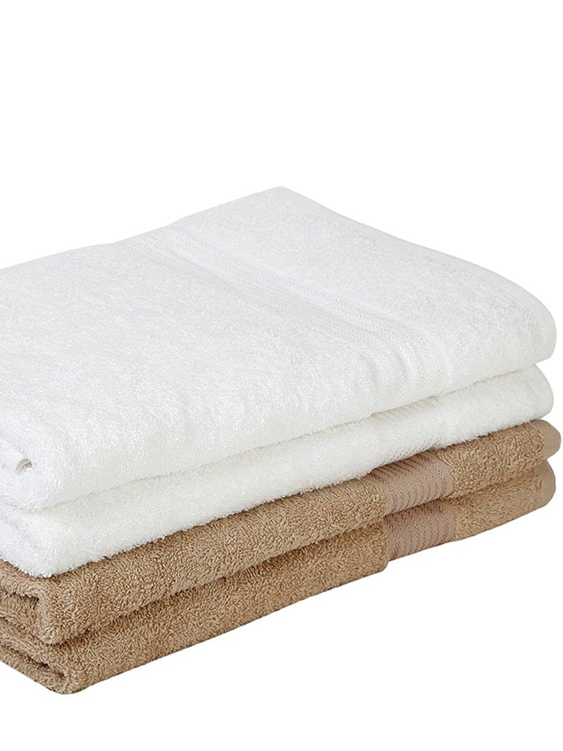 Kopa by Bianca 400 GSM 100% Cotton Soft Terry Towel l 4pc Bath Towel l Towel for Bath l Cotton Bath Towel l D`Ross l Snow-Taupe - Image 3