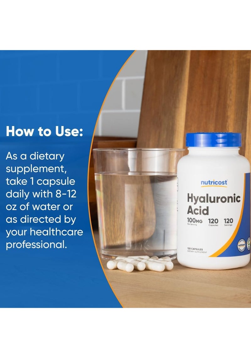 كبسولات حمض الهيالورونيك من نيوتريكوست، 100 ملغ، 120 كبسولة - Image 5