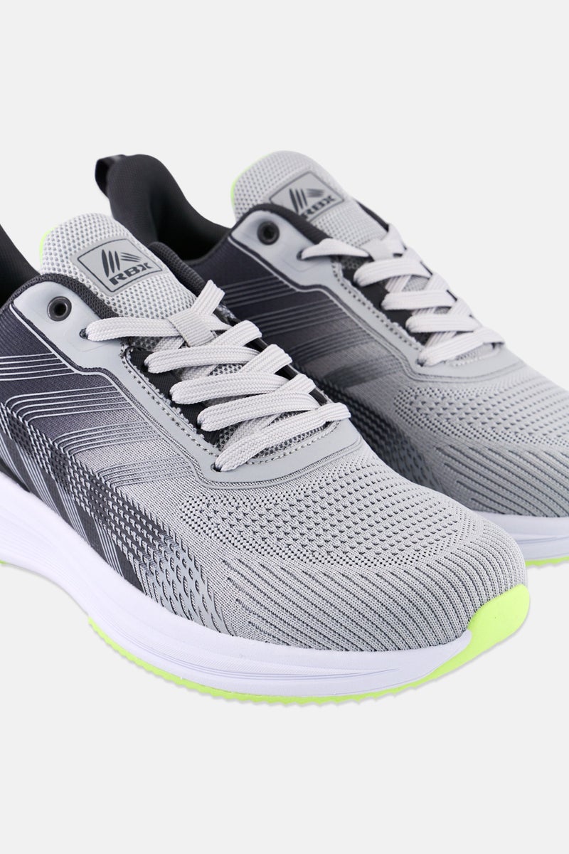 RBX Men Brand Logo Lace Up Training Shoes, Grey - Image 3