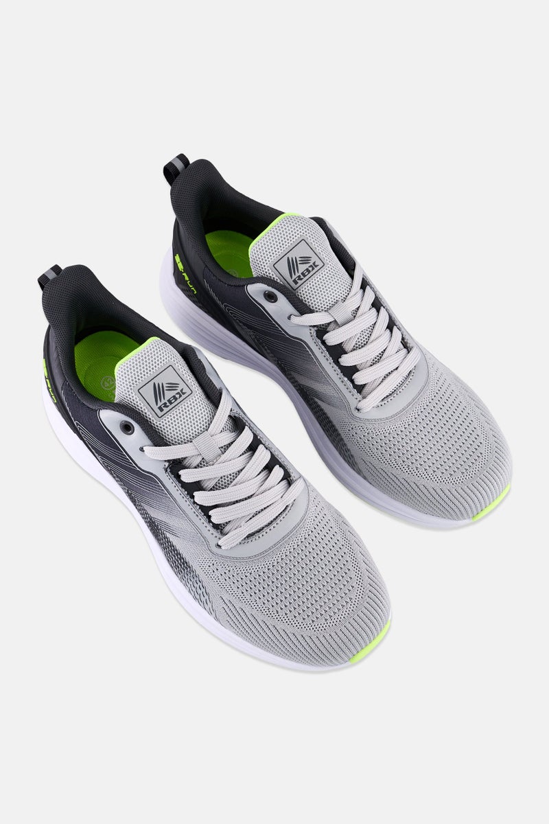 RBX Men Brand Logo Lace Up Training Shoes, Grey - Image 4