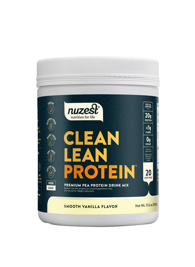 Nuzest - Pea Protein Powder - Clean Lean Protein, Premium Vegan Plant Based, Dairy Free, Gluten Free, GMO Free, Naturally Sweetened Protein Shake, Smooth Vanilla, 20 Servings, 1.1 lb - Image 1