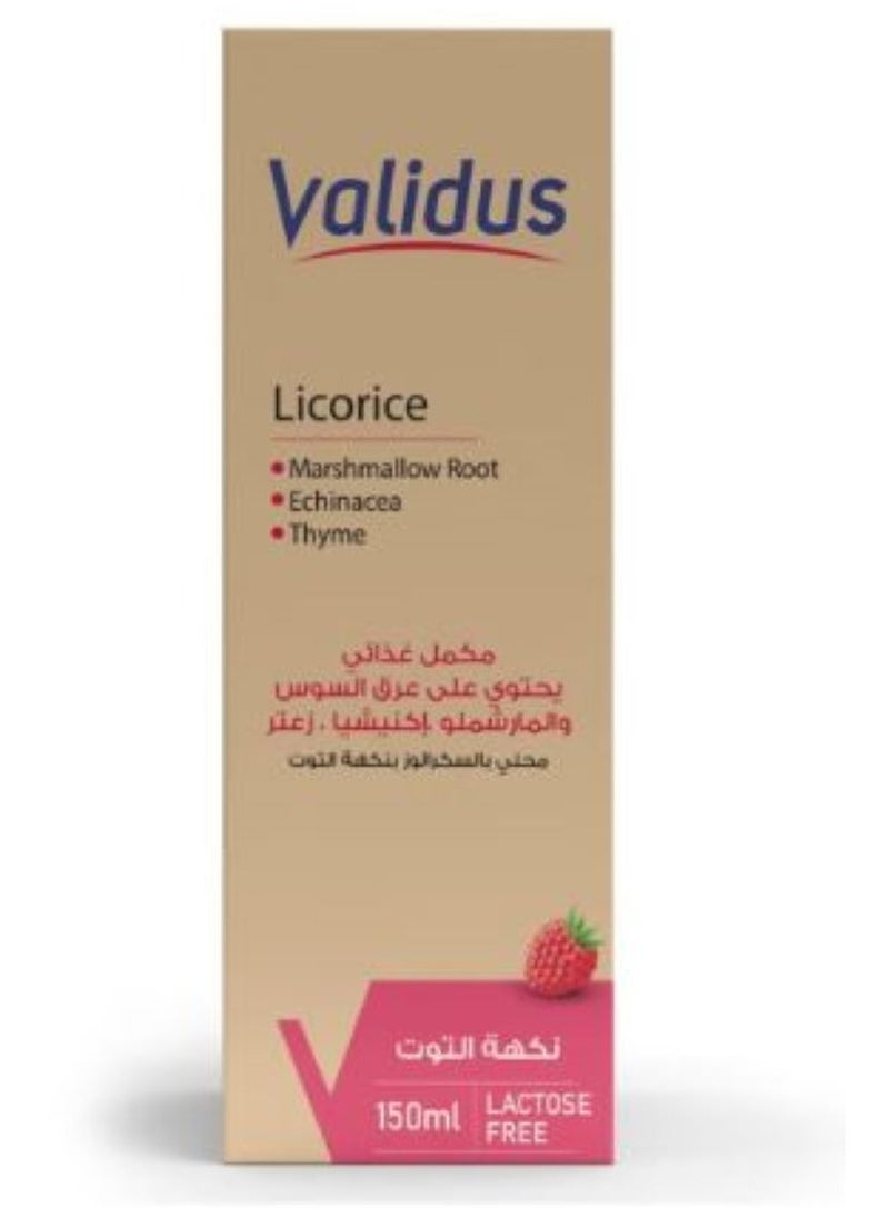Validus Validus Licorice Syrup With Raspberry Flavor 150 Ml 