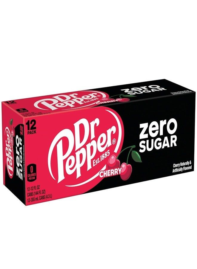 Dr Pepper Cherry Zero Sugar Soda Red & Black Cans, 355ml Cans (Pack of 12) By COUGAR | Bold Cherry Flavor | Zero Sugar | (Imported-USA) - Image 5