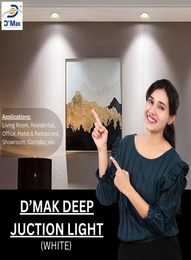 D'Mak DMak 4W LED Deep Junction Light -Round, Recessed Ceiling LED Light (White, Pack of 5) - Image 2