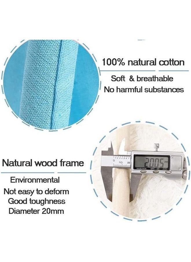 Y&D - Kids Teepee, Play Tent Foldable Canvas Playhouse Portable Teepee for to Indoor and Outdoor Made of 1.6m Platane Wood Support Linen Fabric (Blue) - Image 1