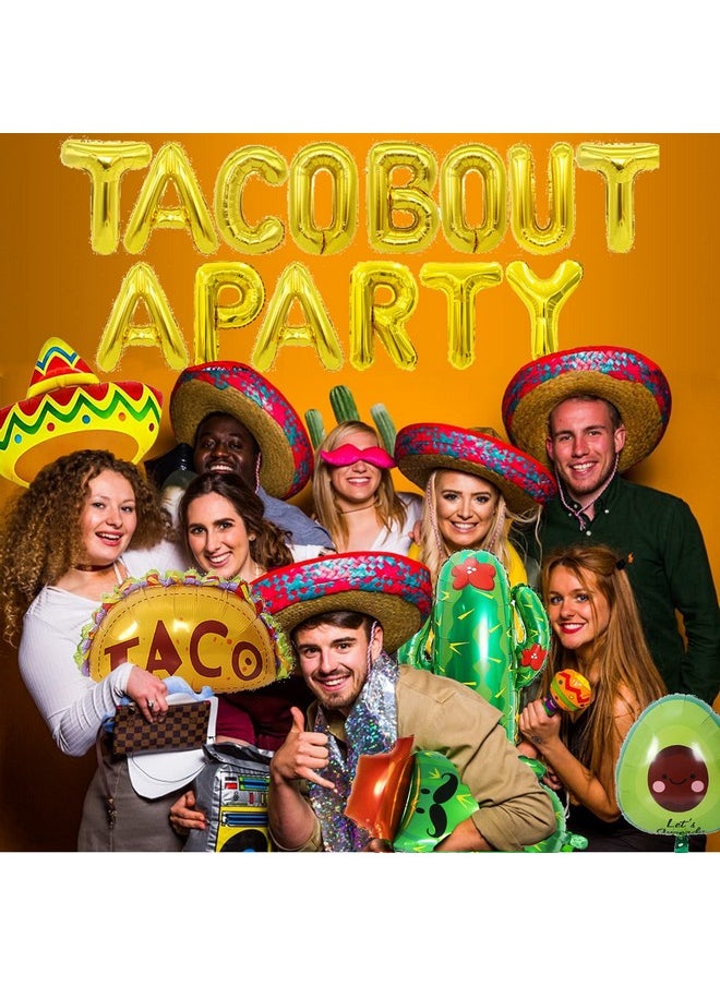Bluegogo 26 Pcs Taco Bout A Party Decoration Fiesta Party Decorations Include Paper Fans Fiesta Banner Taco Cactus Avocado Sombrero Foil Balloons For Mexican Party Decorations Taco Party  - Image 5