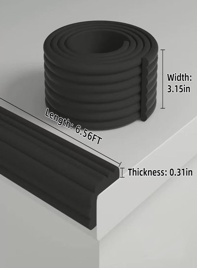 KAIYUER Baby Corner Guards 6.56FT - Ultra Soft Sponge Edge & Corner Protectors,Desk Edge Cushion,for Furniture, Table, Fireplace - Safety Bumper with Strong Adhesive Tape, Black,3.15 Inch Wide - Image 2